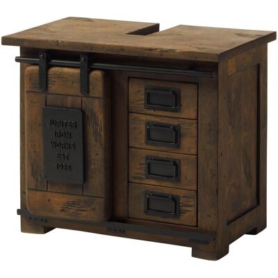 Massivmoebel24 Mango Unterschrank - Industrie Design, 70x40x60, Braun - Badezimmermöbel Massivmoebel24 Mango Unterschrank - Industrie Design, 70x40x60, Braun - Badezimmermöbel