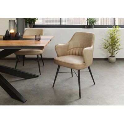 Massivmoebel24 - Modello 130 - Sedia Industriale Beige Massivmoebel24 - Modello 130 - Sedia Industriale Beige