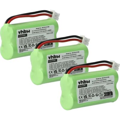 vhbw 3x Batterie pour Téléphone Fixe - NiMH 700mAh vhbw 3x Batterie pour Téléphone Fixe - NiMH 700mAh