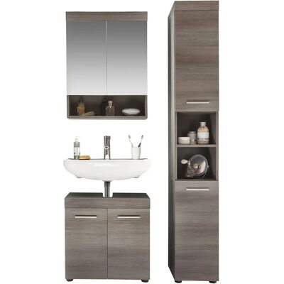 Trendteam Sardegna grau Badmöbel-Set - 3-teilig Trendteam Sardegna grau Badmöbel-Set - 3-teilig