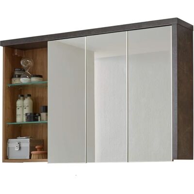TRENDTEAM Bay Badezimmerschrank - Modernes Beton- und Eichen-Design TRENDTEAM Bay Badezimmerschrank - Modernes Beton- und Eichen-Design