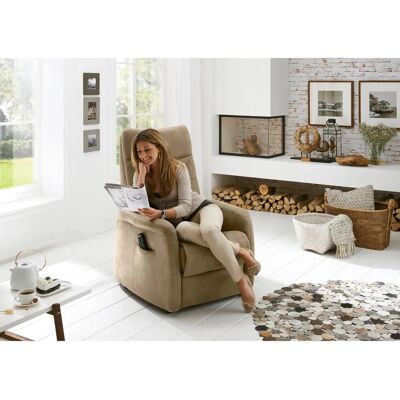 HUKLA HU-RV15025 - Relaxsessel mit Aufstehhilfe - Beige Mikrofaser HUKLA HU-RV15025 - Relaxsessel mit Aufstehhilfe - Beige Mikrofaser
