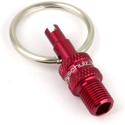 Schulz 10532 Adattatore valvola rosso per bicicletta Schulz 10532 Adattatore valvola rosso per bicicletta