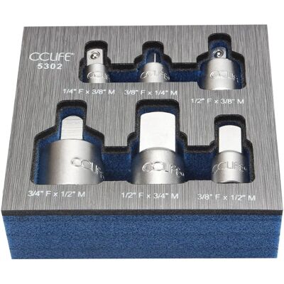 Ensemble de 6 adaptateurs pour clés à cliquet - 1/4, 3/8, 1/2, 3/4 - Outils & Matériel - Publicité Ensemble de 6 adaptateurs pour clés à cliquet - 1/4, 3/8, 1/2, 3/4 - Outils & Matériel - Publicité
