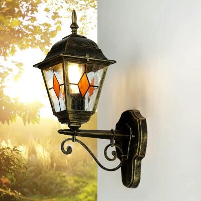 LICHT-ERLEBNISSE Salzburg Wandleuchte - Tiffany Außenlaterne IP44 LICHT-ERLEBNISSE Salzburg Wandleuchte - Tiffany Außenlaterne IP44