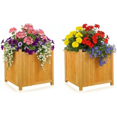 Mucola - 2x Vasi da Giardino in Legno per Esterni, Terrazza, Giardino Mucola - 2x Vasi da Giardino in Legno per Esterni, Terrazza, Giardino