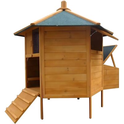 MELKO - Pollaio 6 Corner XXL - Bois brun naturel - Poulailler - Publicité MELKO - Pollaio 6 Corner XXL - Bois brun naturel - Poulailler - Publicité