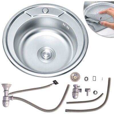 MELKO - 50CM Round Stainless Steel Sink MELKO - 50CM Round Stainless Steel Sink
