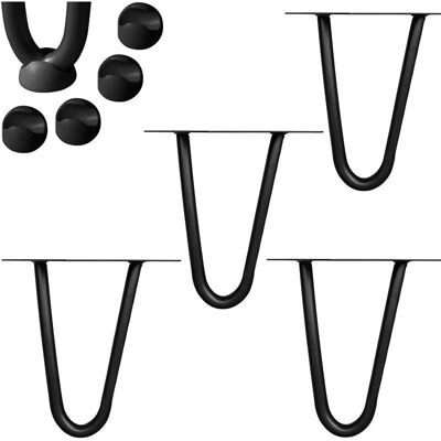 Mucola - Juego de 4 Patas de Mesa de Horquilla Negra 10cm para Muebles DIY Mucola - Juego de 4 Patas de Mesa de Horquilla Negra 10cm para Muebles DIY