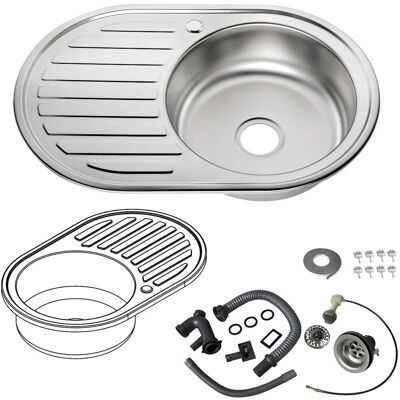 MELKO - Lavello da incasso 77x50CM - 77x50 cm - Acier inoxydable - Sink - Publicité MELKO - Lavello da incasso 77x50CM - 77x50 cm - Acier inoxydable - Sink - Publicité