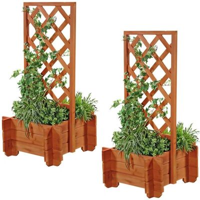 Mucola - Arco da giardino e set di fioriere - Supporto in legno elegante per piante rampicanti Mucola - Arco da giardino e set di fioriere - Supporto in legno elegante per piante rampicanti