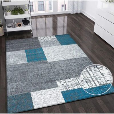 VIMODA - Tile-look Rug 60x110 - Türkis - Grau VIMODA - Tile-look Rug 60x110 - Türkis - Grau