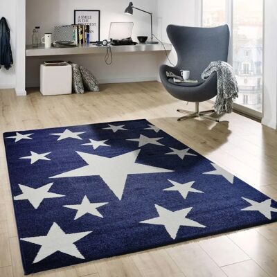 VIMODA - Stars Sky Short-pile - Blau - Weiß - Teppich VIMODA - Stars Sky Short-pile - Blau - Weiß - Teppich