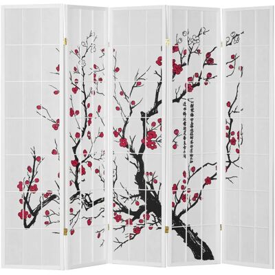 Kirsikanvalkoinen huoneenjakaja - Luonnollinen estetiikka, Taitettava muotoilu, Japanilainen tyyli Kirsikanvalkoinen huoneenjakaja - Luonnollinen estetiikka, Taitettava muotoilu, Japanilainen tyyli