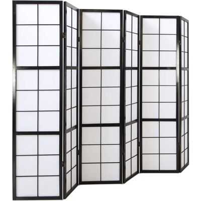 Homestyle4u Raumteiler - 6-teilig Schwarz - Raumteiler Homestyle4u Raumteiler - 6-teilig Schwarz - Raumteiler