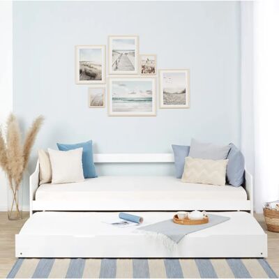 Lit simple HOMESTYLE4U avec lit escamotable en bois massif - Multicolore - Publicité Lit simple HOMESTYLE4U avec lit escamotable en bois massif - Multicolore - Publicité