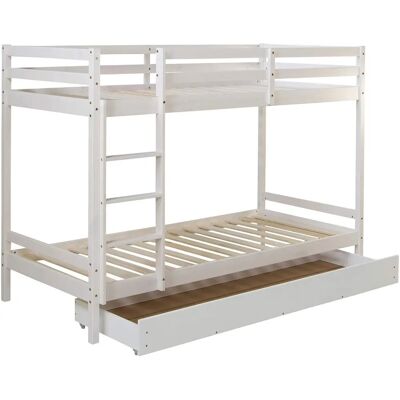 Homestyle4u Weißes Etagenbett mit Stauraum Homestyle4u Weißes Etagenbett mit Stauraum
