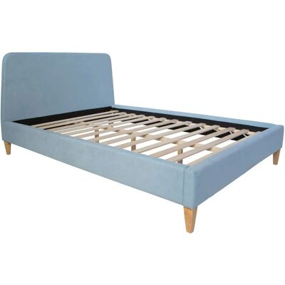 Lit capitonné bleu Homestyle4U - 140x200 cm - Moderne & Rétro - Publicité Lit capitonné bleu Homestyle4U - 140x200 cm - Moderne & Rétro - Publicité