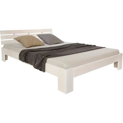 Homestyle4u Weißes Holzbett 160x200 - Bettart Homestyle4u Weißes Holzbett 160x200 - Bettart