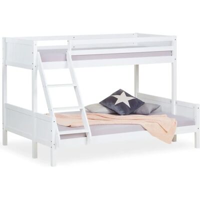 HOMESTYLE4U Weißes Hochbett mit 90x200 und 140x200 HOMESTYLE4U Weißes Hochbett mit 90x200 und 140x200