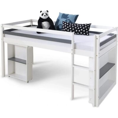 Homestyle4u Hochbett mit Schreibtisch & Stauraum - Weiß Homestyle4u Hochbett mit Schreibtisch & Stauraum - Weiß