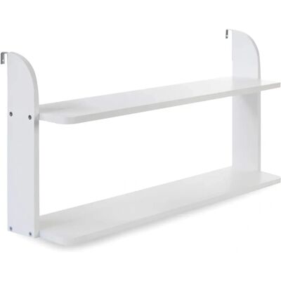 Étagère murale blanche - 2 niveaux pour greniers - 83x18x40cm - Publicité Étagère murale blanche - 2 niveaux pour greniers - 83x18x40cm - Publicité