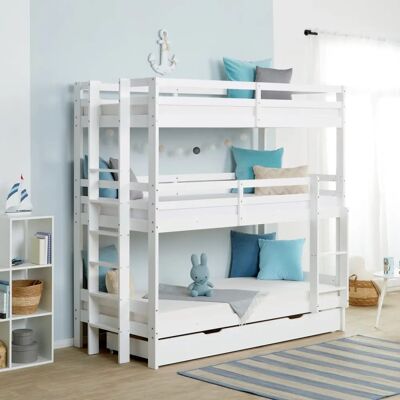 Homestyle4u Weiße Etagenbett - Platzsparendes Design Homestyle4u Weiße Etagenbett - Platzsparendes Design