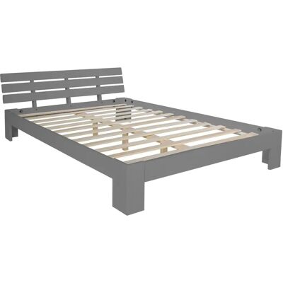 Lit double IKEA - 160x200 gris - Moderne et Discrète - Publicité Lit double IKEA - 160x200 gris - Moderne et Discrète - Publicité