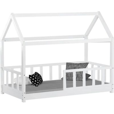 Lit pour enfants blanc Homestyle4u avec côtés de sécurité - 80x160cm - Publicité Lit pour enfants blanc Homestyle4u avec côtés de sécurité - 80x160cm - Publicité