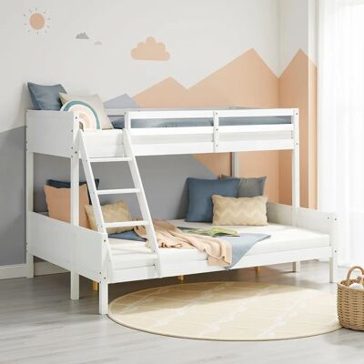 Homestyle4u Perheellinen parvisänky - 90x200 + 140x200 - Valkoinen Homestyle4u Perheellinen parvisänky - 90x200 + 140x200 - Valkoinen