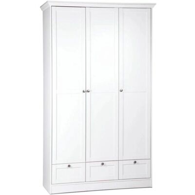 Homestyle4u Garderobe - 3 Türen - Weiß - Kleiderschrank Homestyle4u Garderobe - 3 Türen - Weiß - Kleiderschrank