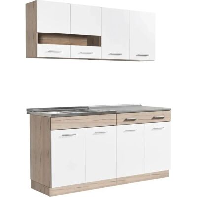 Homestyle4u - 160 cm Küchenmodul - Weiß - Cabinet - Kitchenette Homestyle4u - 160 cm Küchenmodul - Weiß - Cabinet - Kitchenette