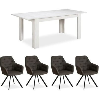 Homestyle4u Weiß 160x90 cm Esstisch Set - 4 Stühle Homestyle4u Weiß 160x90 cm Esstisch Set - 4 Stühle