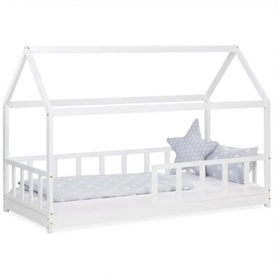 Homestyle4u Lastensänky - 90x200 - Valkoinen Turvakaiteilla Homestyle4u Lastensänky - 90x200 - Valkoinen Turvakaiteilla