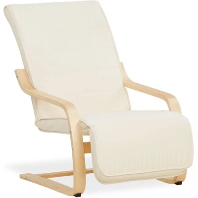 Homestyle4u Weißer Sessel mit Verstellbarer Fußstütze - Sessel Homestyle4u Weißer Sessel mit Verstellbarer Fußstütze - Sessel