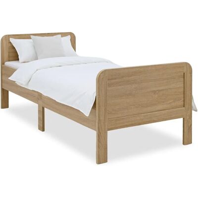 Homestyle4u Lit Simple Bois Naturel 90x200cm - Lit Confort - Publicité Homestyle4u Lit Simple Bois Naturel 90x200cm - Lit Confort - Publicité