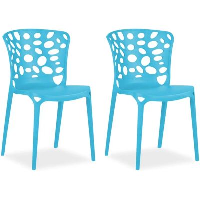 Chaise de jardin en plastique bleu - Empilable - Usage intérieur/extérieur - Publicité Chaise de jardin en plastique bleu - Empilable - Usage intérieur/extérieur - Publicité