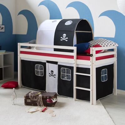 Homestyle4u - Lit Superposé 90x200 - Pirate Noir - Bunk bed - Publicité Homestyle4u - Lit Superposé 90x200 - Pirate Noir - Bunk bed - Publicité