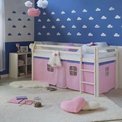 Lits Superposés Homestyle4u 90x200 avec Matelas et Rideau Rose - Lit Enfant - Publicité Lits Superposés Homestyle4u 90x200 avec Matelas et Rideau Rose - Lit Enfant - Publicité