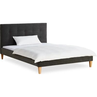 Homestyle4u - Lit double tete de lit velours 140x200 gris Homestyle4u - Lit double tete de lit velours 140x200 gris