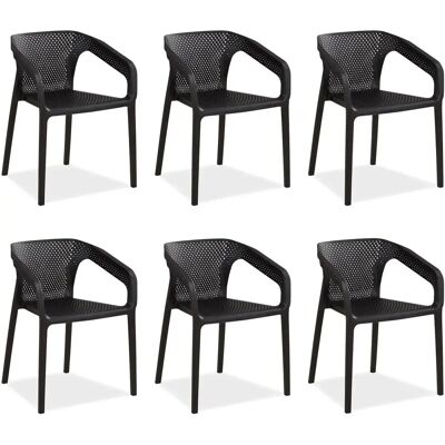 Homestyle4u - Set6 - Schwarz - Kunststoff - Gartenmöbel Homestyle4u - Set6 - Schwarz - Kunststoff - Gartenmöbel