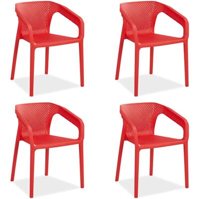 Homestyle4u - Garden chairs 4 - Punainen - Garden chairs Homestyle4u - Garden chairs 4 - Punainen - Garden chairs