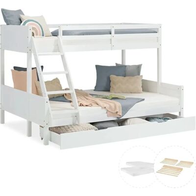 Homestyle4u - Kerrossänky 90x200 ja 140x200 Valkoinen Homestyle4u - Kerrossänky 90x200 ja 140x200 Valkoinen