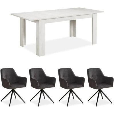 Homestyle4u - Table 160x90 cm Oak - 4 Stühle - Dining Set Homestyle4u - Table 160x90 cm Oak - 4 Stühle - Dining Set