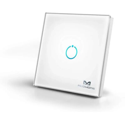 Interrupteur tactile en verre Z-Wave+ de MCO Home - 230V Blanc - Publicité Interrupteur tactile en verre Z-Wave+ de MCO Home - 230V Blanc - Publicité