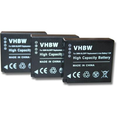 vhbw Batterie 3x pour Panasonic Lumix DMC-TZ80 - Batterie d'appareil photo vhbw Batterie 3x pour Panasonic Lumix DMC-TZ80 - Batterie d'appareil photo