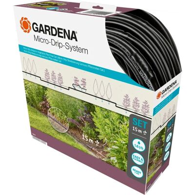 Kit de fileiras de plantas Micro-Drip da Gardena - Sistema de irrigação Kit de fileiras de plantas Micro-Drip da Gardena - Sistema de irrigação