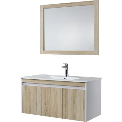 HTI-Line Binz 100 - 3-piece - keramische Spüle - 99 cm Unterschrank - Badezimmer-Set HTI-Line Binz 100 - 3-piece - keramische Spüle - 99 cm Unterschrank - Badezimmer-Set
