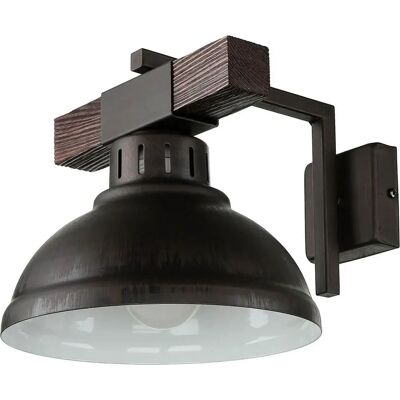 LICHT-ERLEBNISSE - Braunes Holz-Wandlampe - braunes Holz - E27 - Wandleuchte LICHT-ERLEBNISSE - Braunes Holz-Wandlampe - braunes Holz - E27 - Wandleuchte