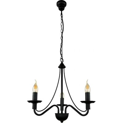 LICHT-ERLEBNISSE 3-arm schwarz rustikal E14 Deckenleuchte LICHT-ERLEBNISSE 3-arm schwarz rustikal E14 Deckenleuchte